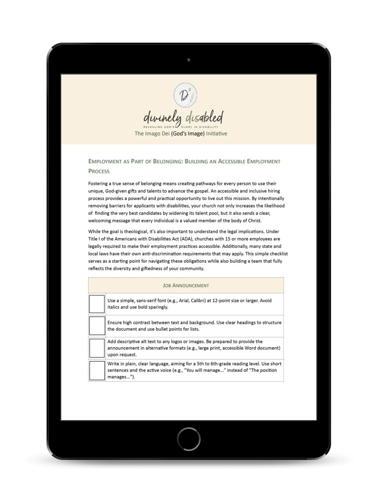 Accessible Employment Process