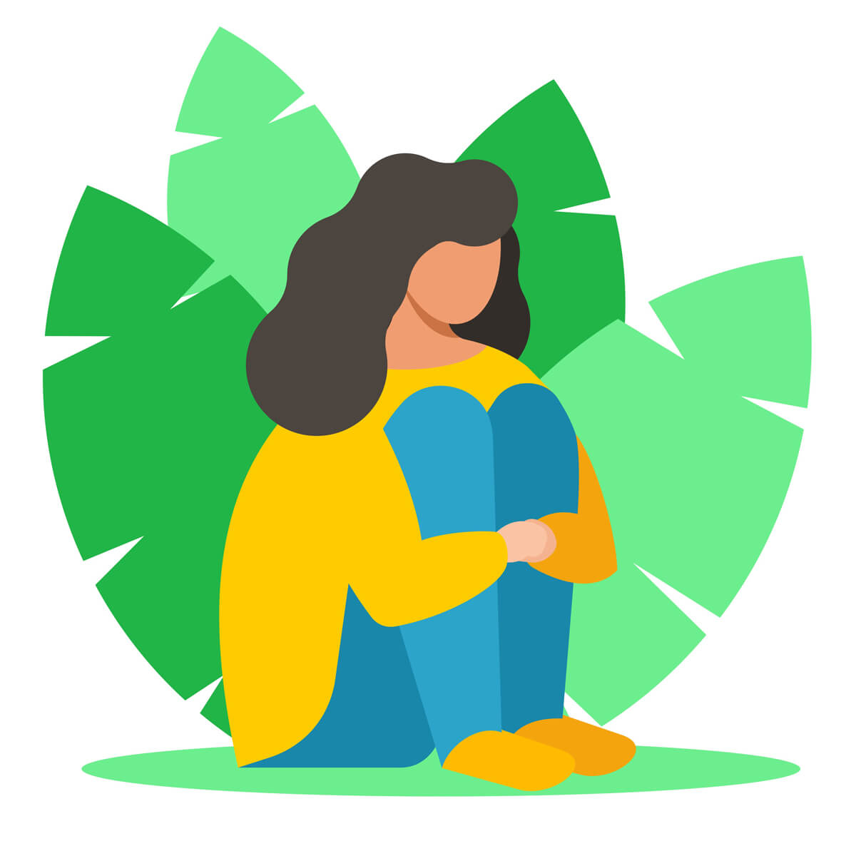 Woman sitting with leaved behind her - Are You an Introvert, or Just Protecting Your Peace?