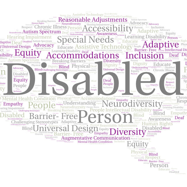 Disabled word cloud for blog post The Word Disability
