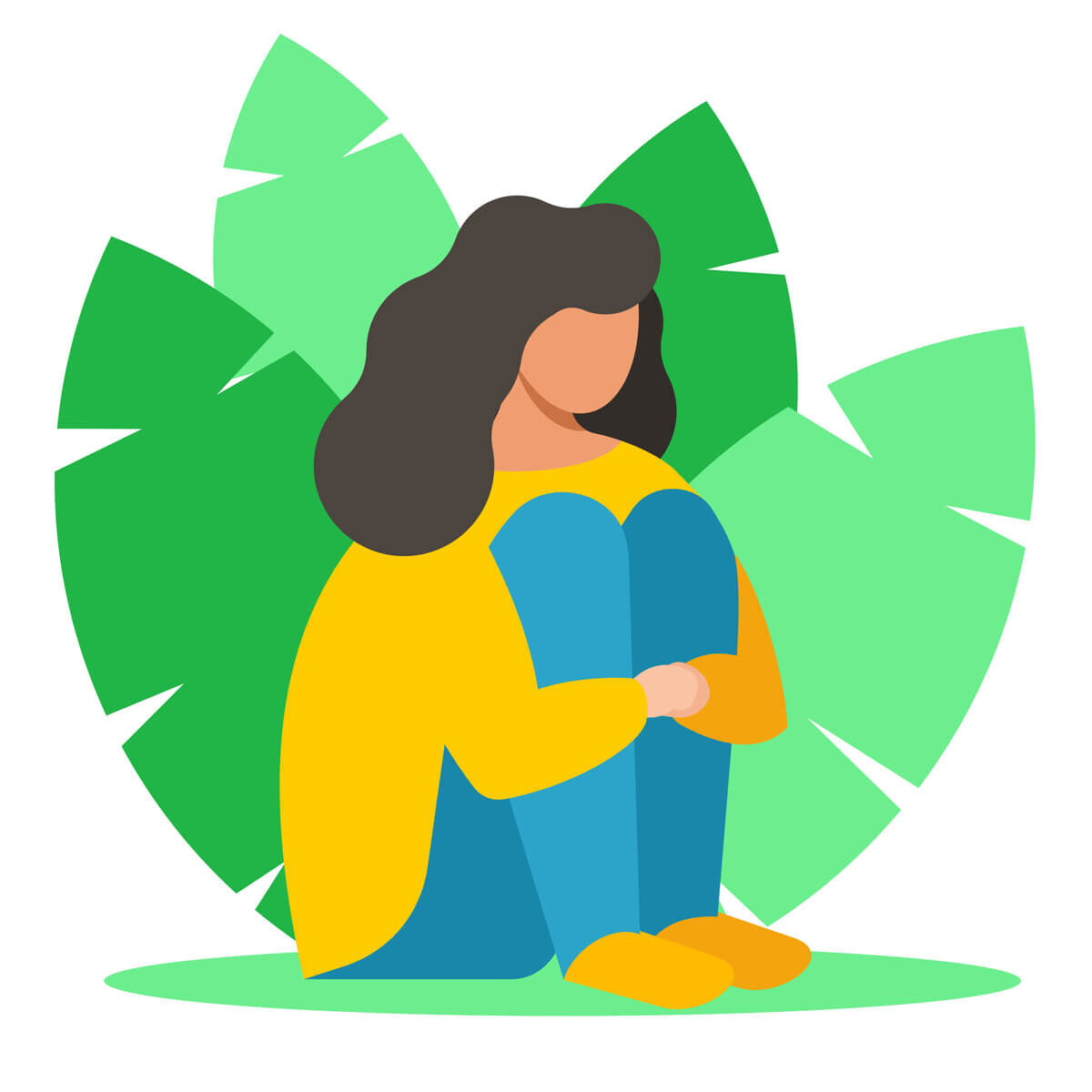Woman sitting with leaved behind her - Are You an Introvert, or Just Protecting Your Peace?